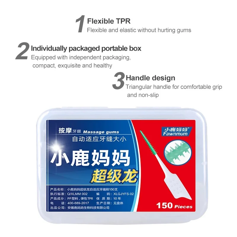 Interdental Brush Soft Rubber Teeth Cleaning Tools Dental Cleaning Between Teeth Toothbrush Oral Hygiene Care Tools 150Pcs/box dental cleaning tools