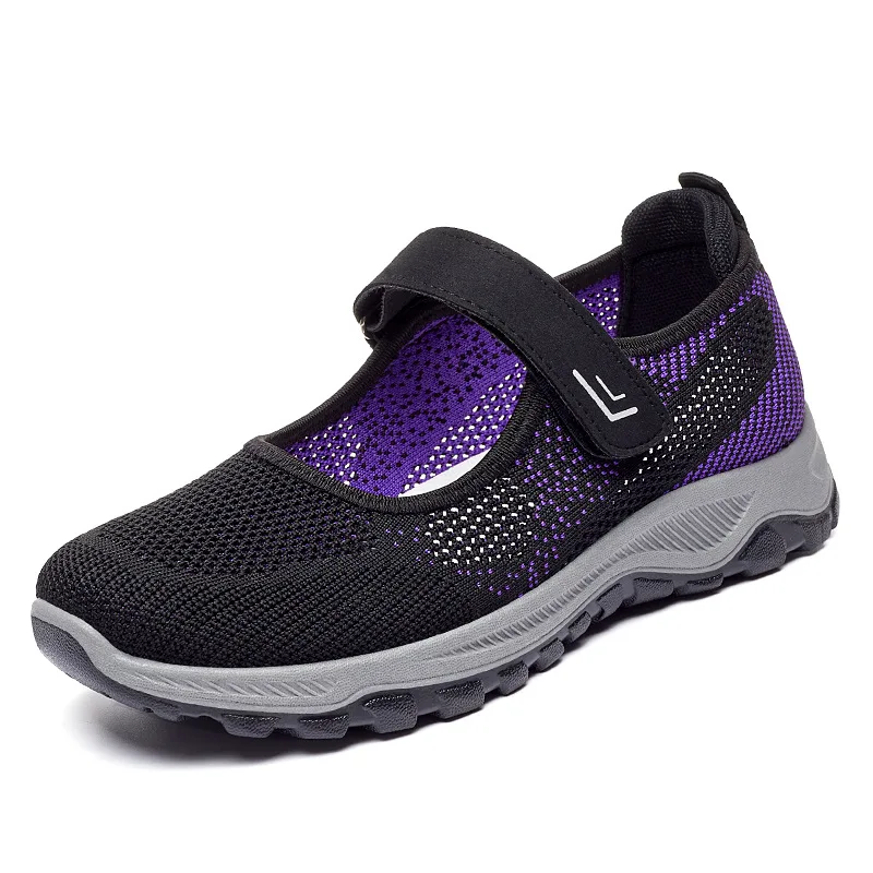 Women's Walking Outdoors Casual Soft Bottom Mom Shoes Fashion Socks Sneakers Comfortable Hollow Solid Sport Shoes