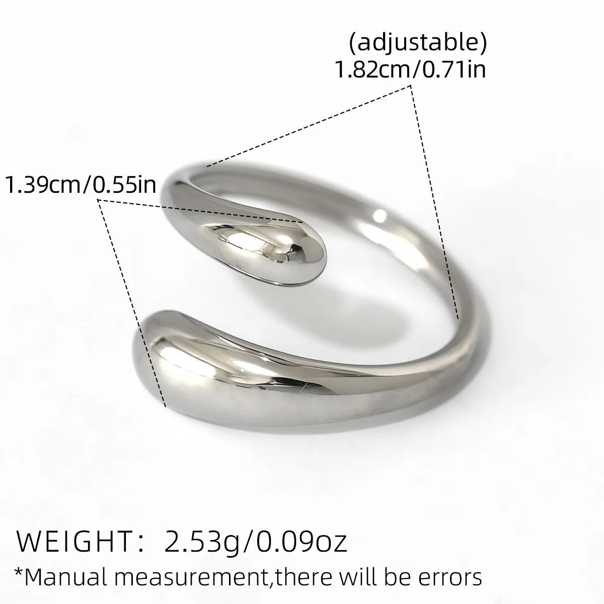 Schicker, einzigartiger, ungewöhnlicher Ring aus Edelstahl, wasserabweisend, 18 Karat PVD-beschichtet, schlicht, schlankes Metall, Modeschmuck, Bijoux-Geschenk – Detail 2