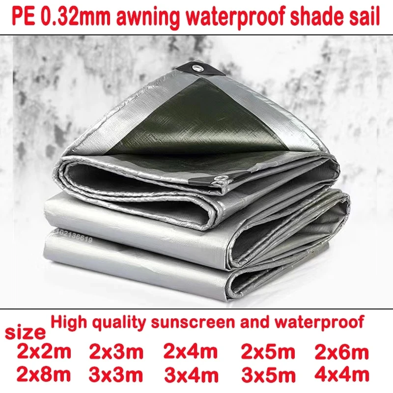 

0.32mm PE Tarpaulin Rainproof Cloth Outdoor Garden Plant Shed Boat Car Truck Canopys Waterproof Shading Sail Pet Dog House Cover