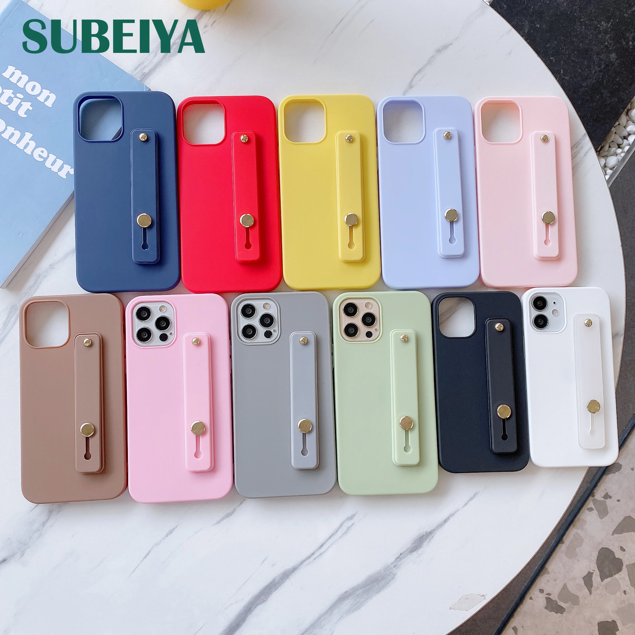 

Shockproof Bumper Phone Case For iPhone 11 12 13 Pro SE 2020 Max X XR XS Max 6 8 7 Plus Wristband Soft Silicone Back Cover