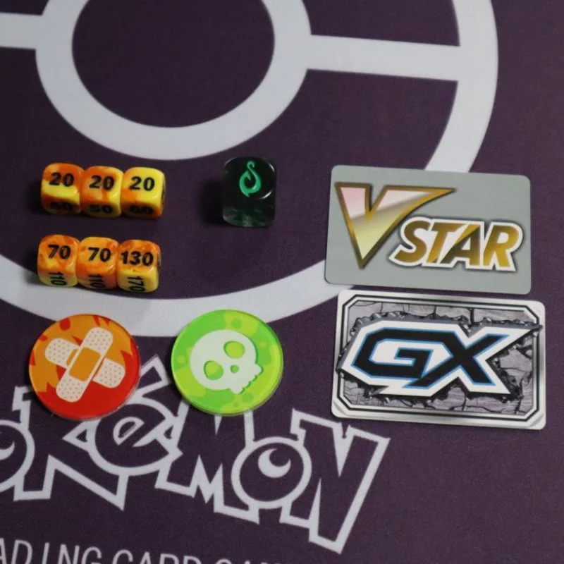 

PTCG Pokemon Charizard Trainer Battle Board Games Damage Counter Dice Vstar GX Status Marker Piaying Cards Games Collection Toys