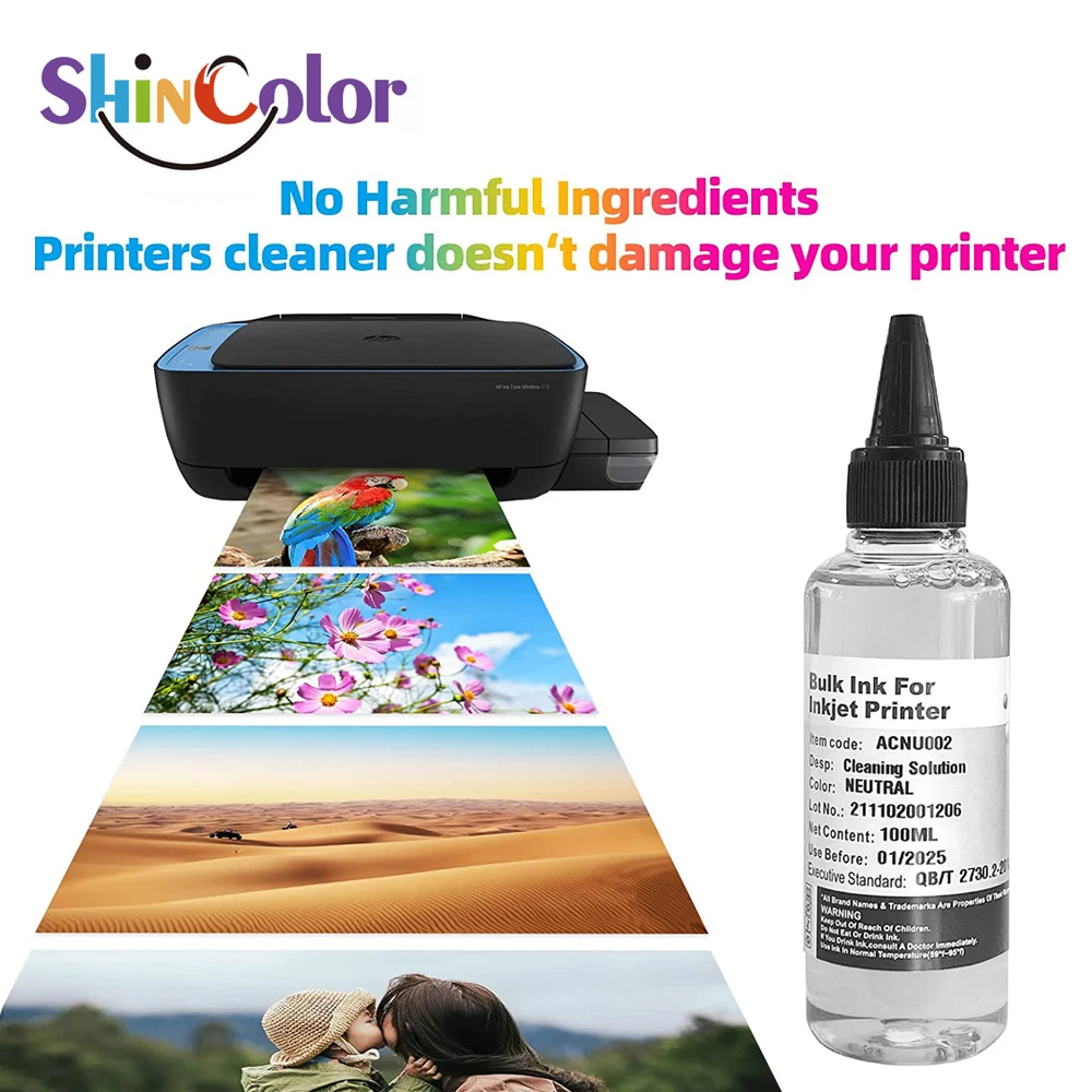 Printhead Cleaner for Epson Printhead Cleaning kit Cleaning Liquid for Epson HP Canon Brother Printers with Tube and Syringe Inkjet Printer Cleaning Kit