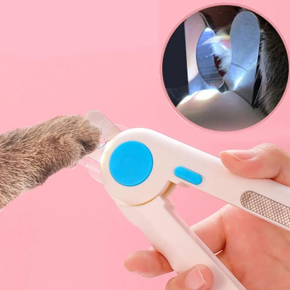 Pet Nail Clipper Dog Cat Pet Animals Nail Clippers Cutter Grooming LED Light Claw Toe Scissors Supplies Accessories