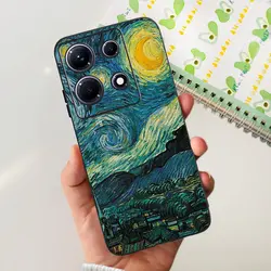 Fashion Cute Flowers Luxury Black Phone Case Back Cover for Note 30 4G 5G (009)