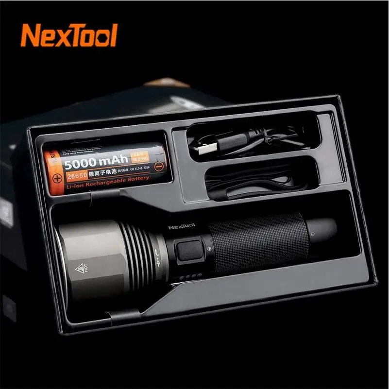 

Youpin Nextool Rechargeable Flashlight 2000lm 380m 5Modes IPX7 Waterproof 5000mAh LED Light Type-C Searching Torch for Camping