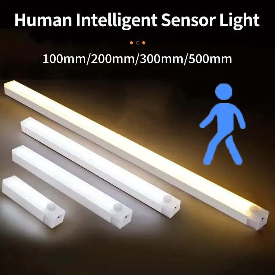 Motion Sensor LED Cabinet Light Wireless Rechargeable LED Night Light Portable Kitchen Wardrobe Closet Staircase Backlight