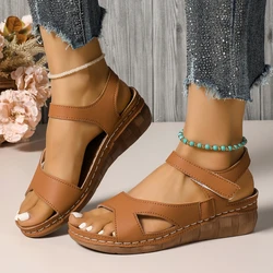 Summer Women's Wedge Sandals - Stylish Non - Slip Party Slides and Slippers - 38 (Brown)