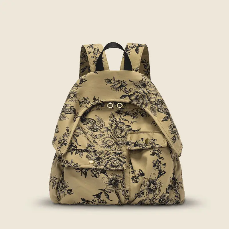 

Women Backpack Oxford Shoulder Bag For Teenage Girls Multi-Function Small Bagpack Flower Print Female Phone Pouch