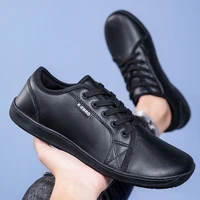 Oiaano Wide Toe Men Minimalist Shoes Comfortable Sneakers Leather Casual Shoes Black Slip On Leisure Loafers Drive Office - Image 3