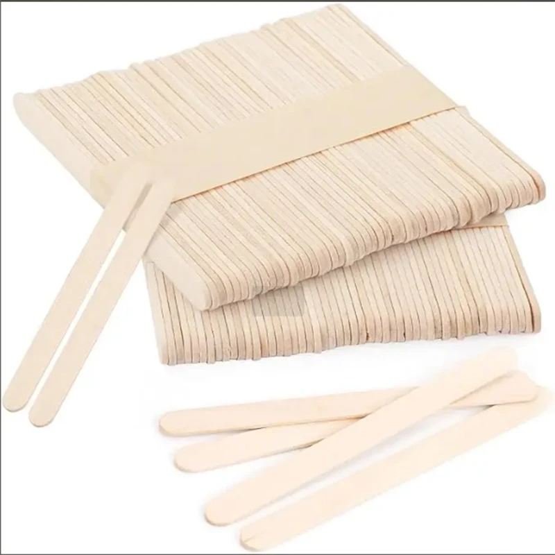 100Pcs/Set Popsicle Sticks Natural Wooden Pop Popsicle Sticks 11.4CM Length Wood Craft Ice Cream Popsicl Accesorios