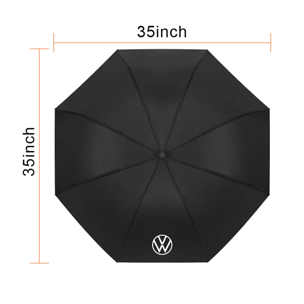 12본 자동 우산 UV 차단 차량 엠블럼 우산 (폭스바겐 VW GTI 폴로 골프 파사트 티구안 제타 아테온 용)