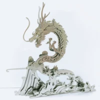 Steel MOKR 3D Metal New Puzzle Chinese Dragon Four Great God Beast DIY Gift And Toys Puzzle For Kids Adults Learning Education 1