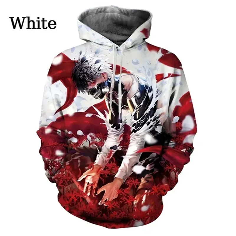 

3D Printing Cool Anime Bloody Tokyo Ghoul Hoodies Men's Long Sleeve Oversized Hoody Tops Pullovers Sweatshirts Sudadera Hombre