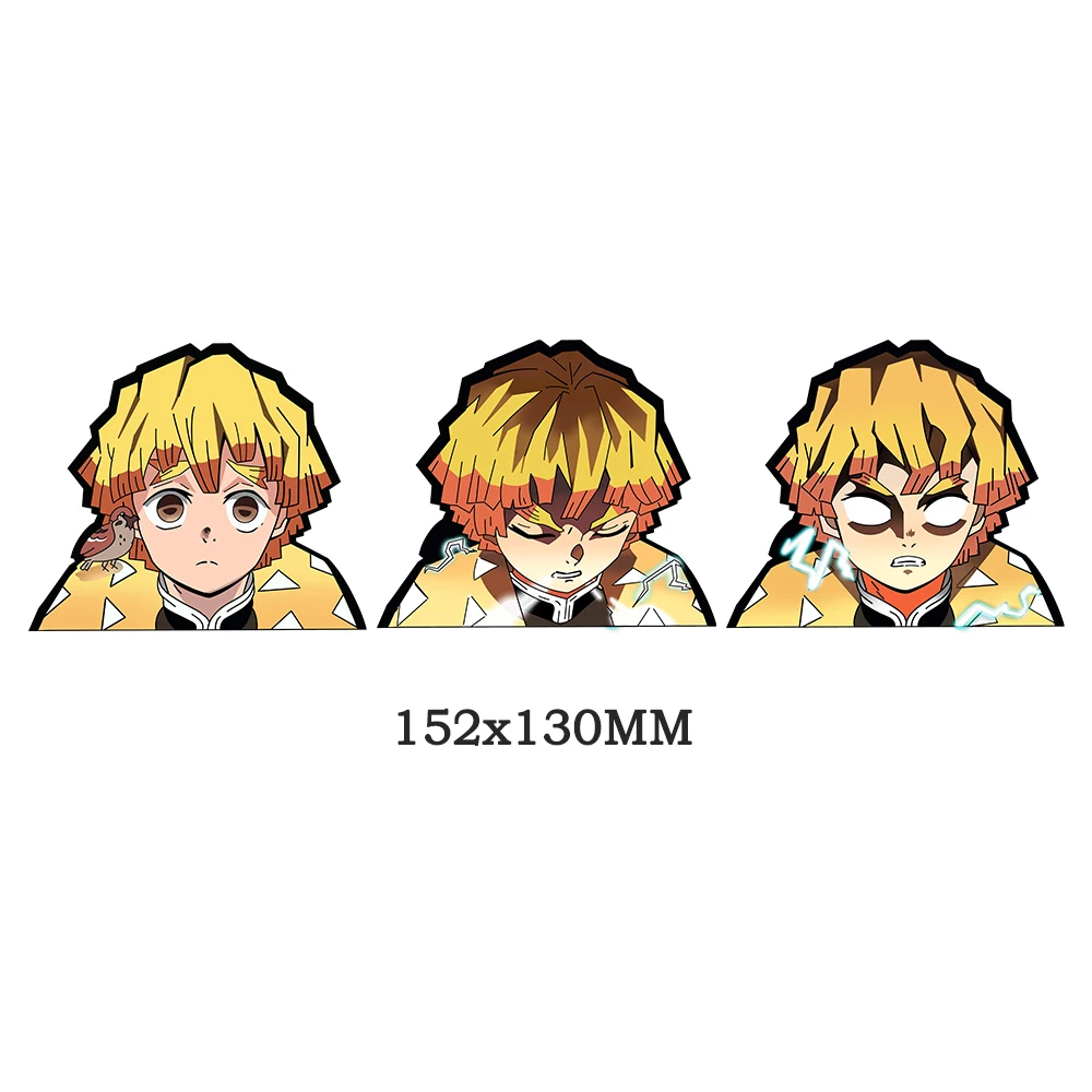 Zenitsu Motion Refrigerator Sticker Demon Slayer Car Sticker Kimetsu No Yaiba Anime Waterproof Decals for Laptop Wall Etc Gift