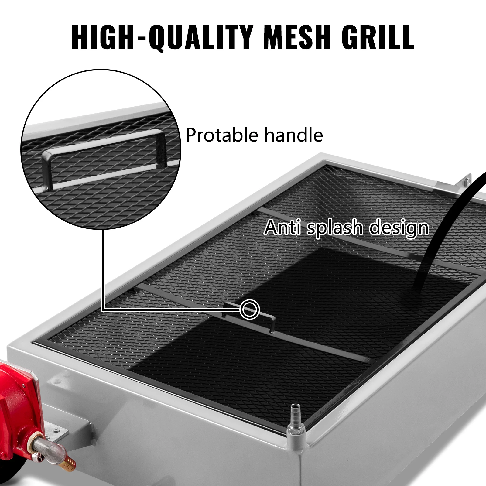 SucceBuy 15 Gal Oil Drain Pan Low Profile Oil Drain Tank Foldable Hand with Pump Swivel Casters for Car SUV Trucks Oil Draining