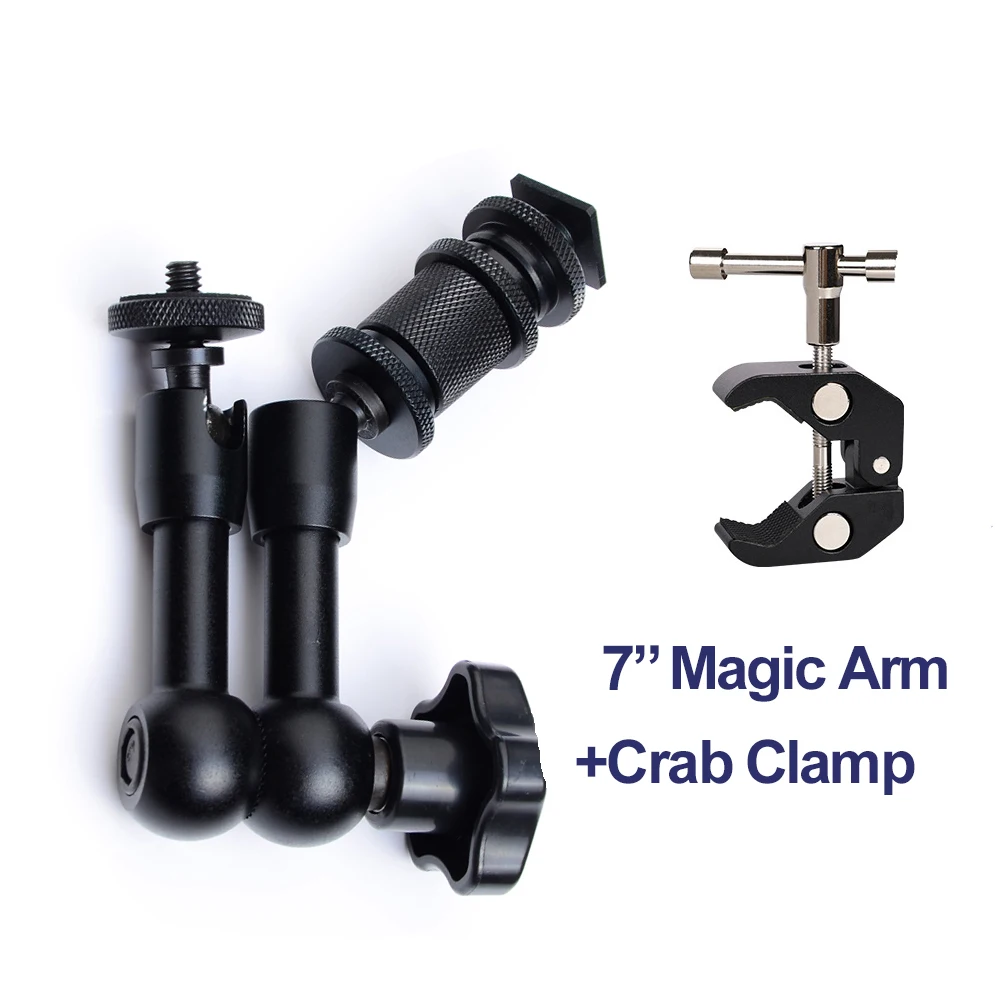 Magic Arm Super Clip Crab Clamp Articulating Holding Arms for Flash LCD Monitor LED Video Light SLR DSLR Camera Accessory camera usb cable Camera & Photo Accessories