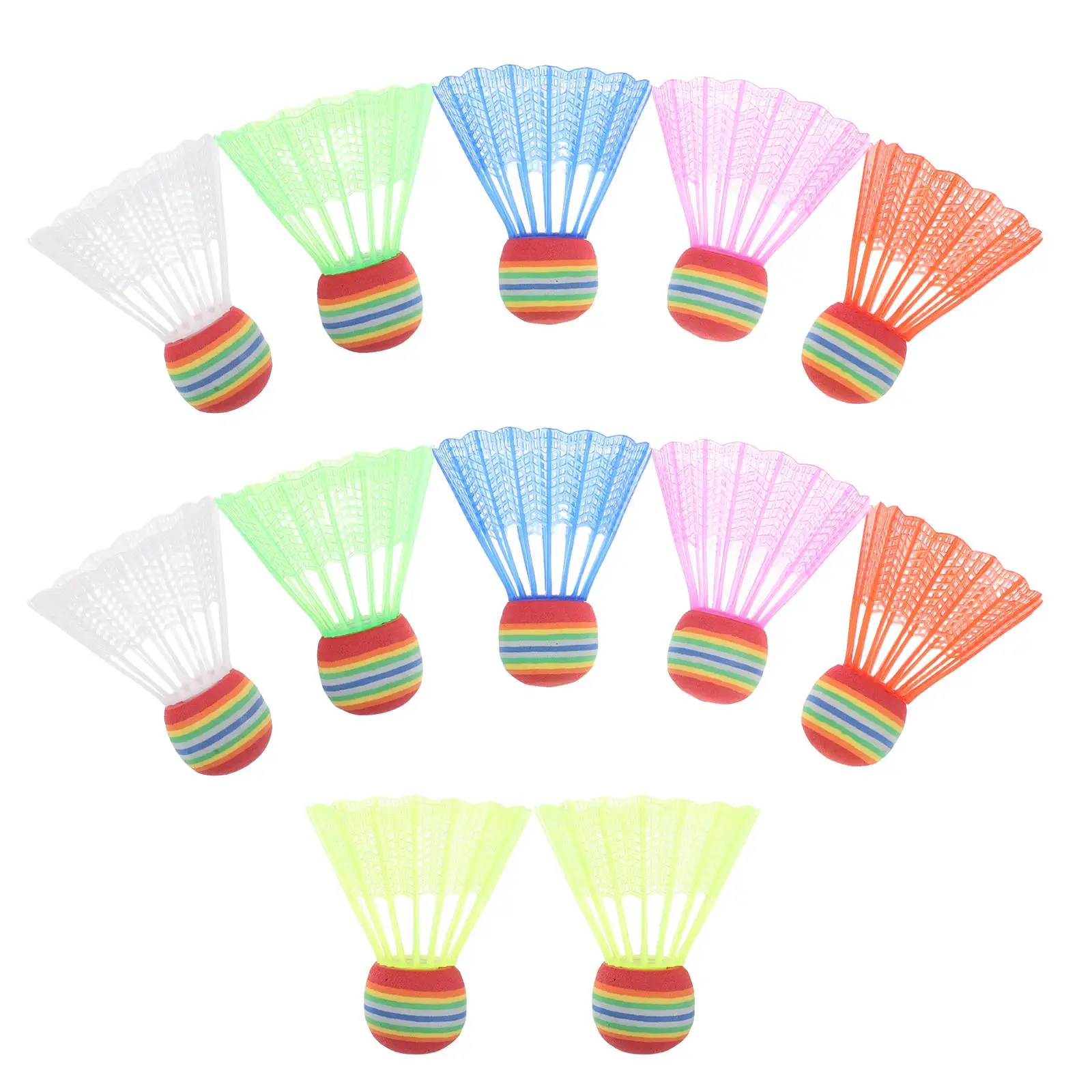 Color Big Head Badminton Shuttlecocks Foam Kids Sports Supplies Indoor Colored Shuttlecock Outdoor Lightweight Portable 12 Pcs