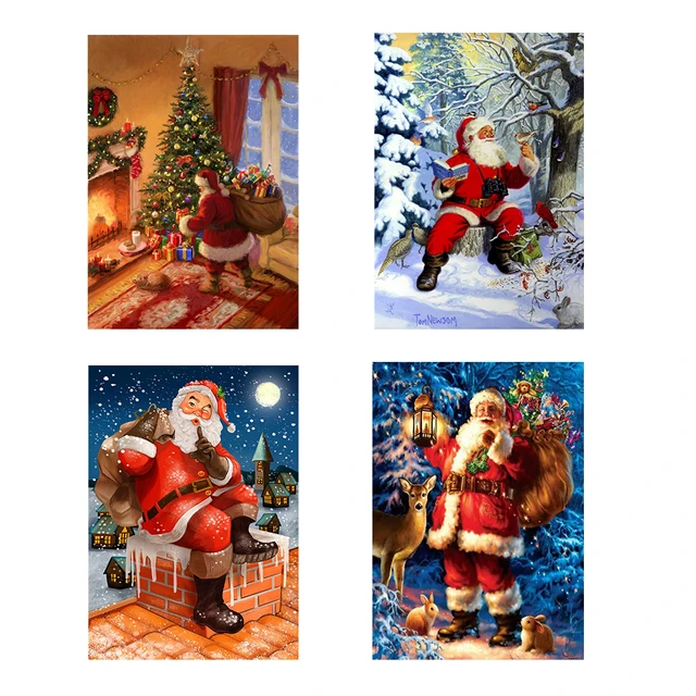 5d Diamond Painting Santa Claus  Santa Christmas Diamond Mosaic - New 5d  Diamond - Aliexpress