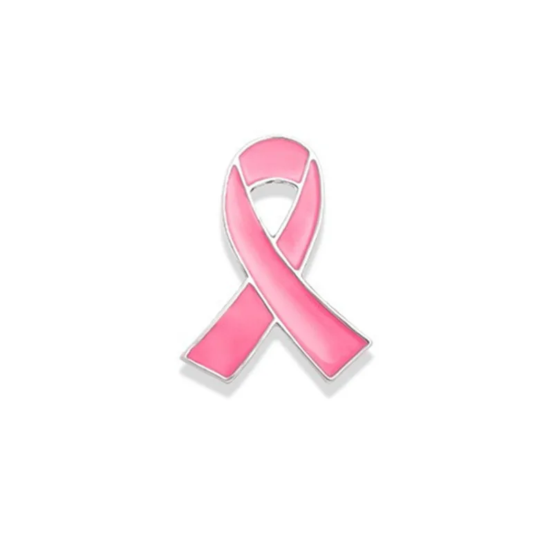 Lot De 10 Broches Ruban Rose - Épingles Sensibilisation Cancer Du Sein En Métal, Pour Femmes Et Hommes