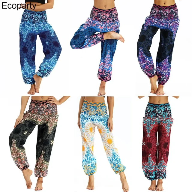 Women Yoga Pant Indian Nepal Loose Comfy Trousers Multicolor