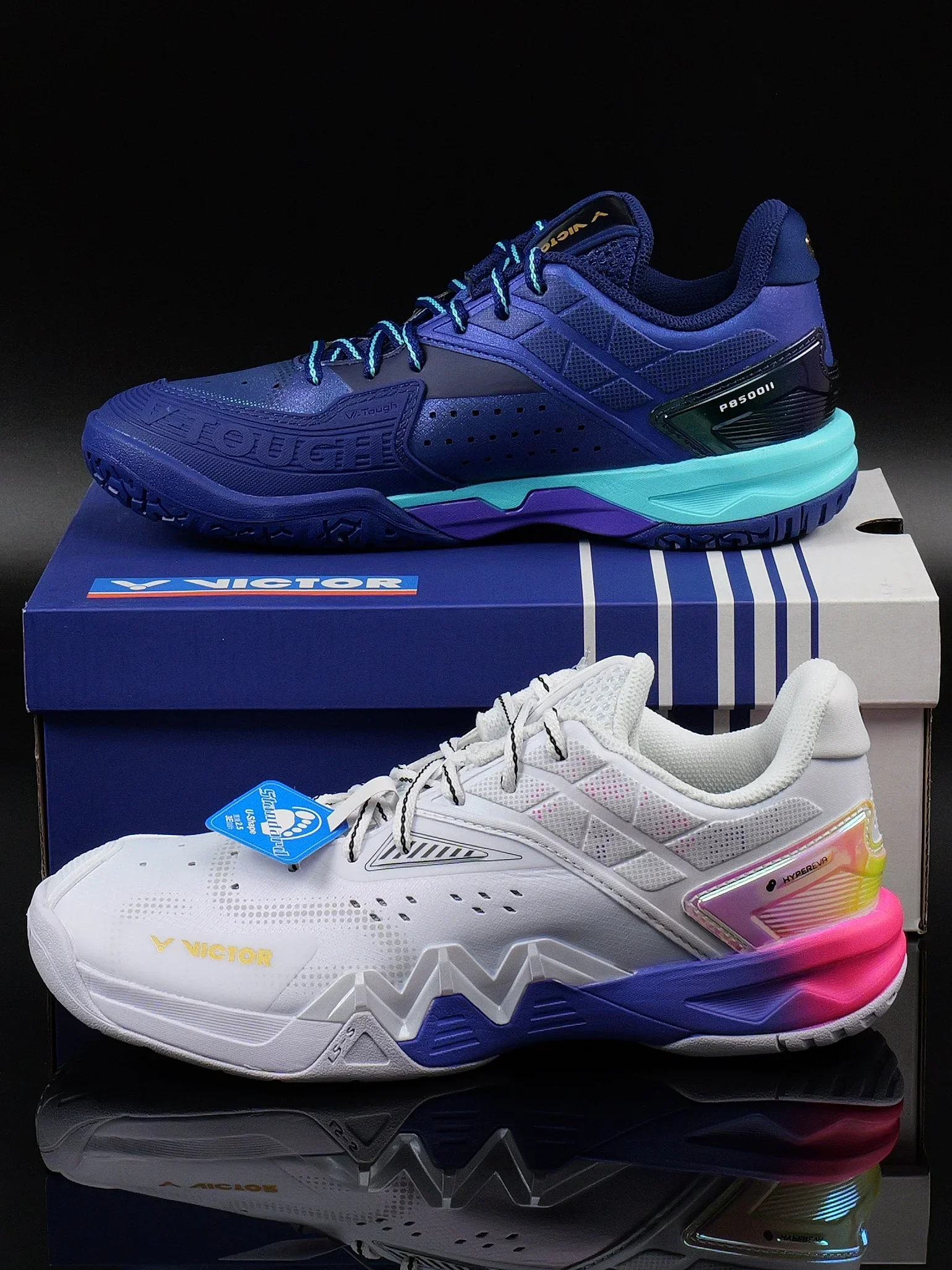 Chaussures De Badminton Victor P8500II - Unisexes Neuves Avec étiquettes - Blanc Nacré / Violet Iris