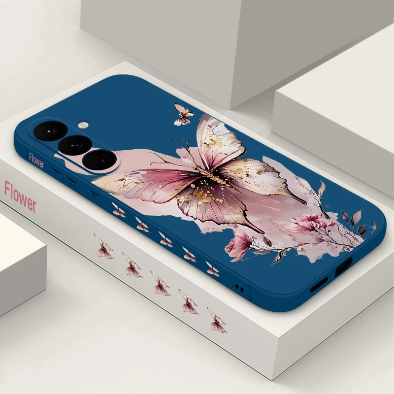 Pink Butterfly Print Soft TPU Phone Case