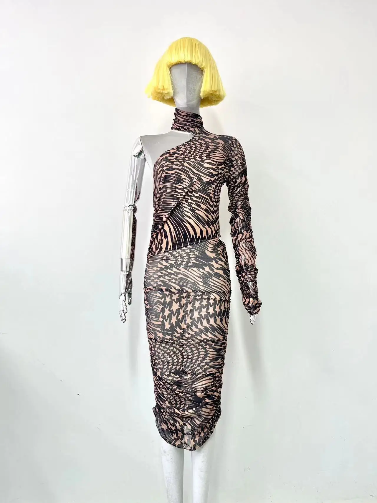 

High Quality 2023 Summer Women Fashion Runway Sexy Holiday Midi Slim Dress Sexy Printed Ladies Hot Sale Dresses