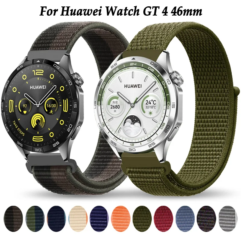 Cinturino In Nylon Per Huawei Watch Gt 4 Gt4 46Mm/Gt3 Pro/Gt 3 2 46Mm Smartwatch Wristband Correa Bracciale Per Huawei Watch 4 Pro