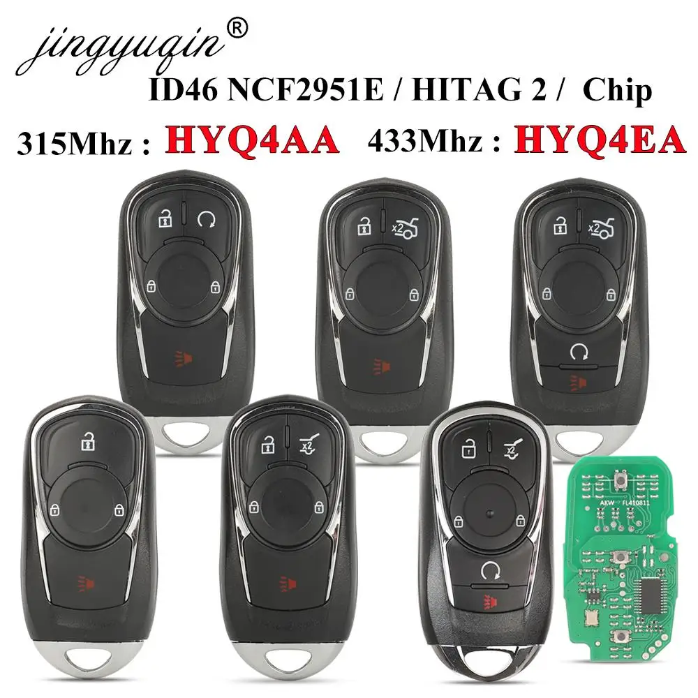 

3/4/5BTN Smart Key Promixity 315/433MHz ID46 Remote for Buick Envision LaCrosse 2017 2018 2019 ENCORE HYQ4AA /HYQ4EA Keyless Go