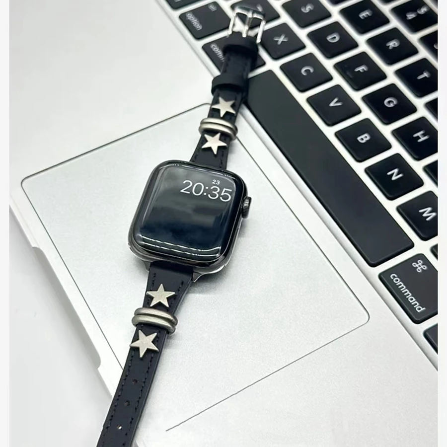 Leder-Schlaufenarmband für Apple Watch Damen Star 11/10/9/8/7/6/5/4/3/2/1 SE 38mm 40mm 41mm 42mm 44mm 45mm 46mm 49mm Armband – Detail 5
