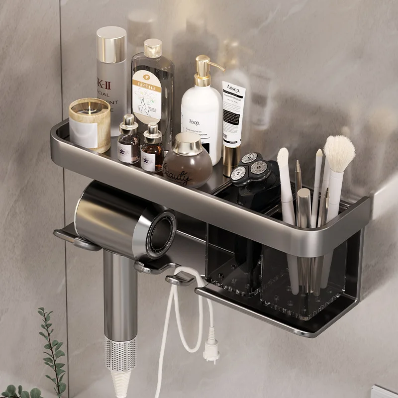 

Hair dryer storage rack, no punching, bathroom wall mounted bracket, bathroom air duct storage rack, hanging rack