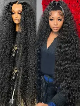 250% Density 13x6 Hd Transparent Jerry Curly Lace Front Wig Brazilian Lace Frontal Wig 13x4 Pre Plucked Lace Human Hair Wigs 1