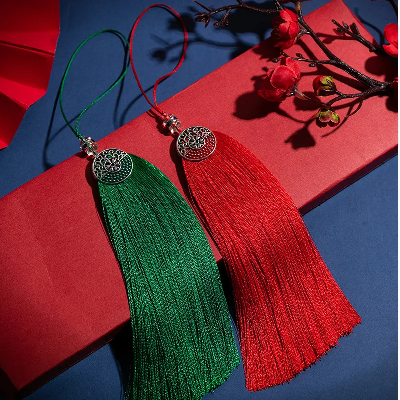 Tassels 2Pcs Silky Handmade Soft 15CM Crafts Beaded Fringe Cord Loop DIY Crafts Jewelry Making Decor tassel fringe tassel decoration tassel accessories tassel trim mini tassels silky floss tassels