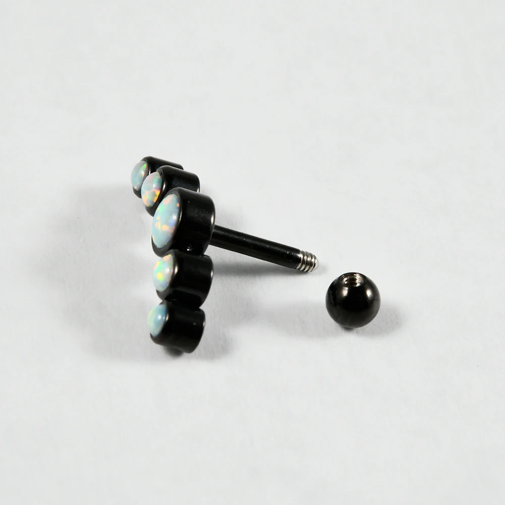 11-teiliges Chirurgenstahl-Set mit Opal-CZ-Edelsteinen für Ohr-Tragus-Knorpel-Piercing, Helix-Ohrringe, Kristall-Ohrloch-Körperschmuck, Gemischte Kollektion – Detail 10
