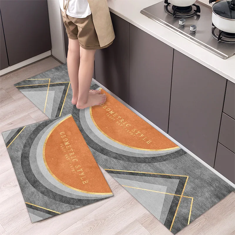 thumbnail image 1 of Alfombra de cocina antideslizante moderna para el hogar, alfombra suave de dibujos animados simple a la moda, alfombra de baño de tira larga, felpudo de entrada lavable y duradero, 1 of 5