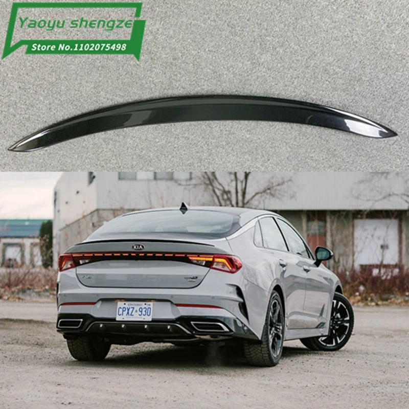 

ABS Plastic High Quality Trunk Boot Spoiler Wings For New Kia Optima K5 DL3 2020 Up Lip Glossy Carbon Black Colored Spoiler