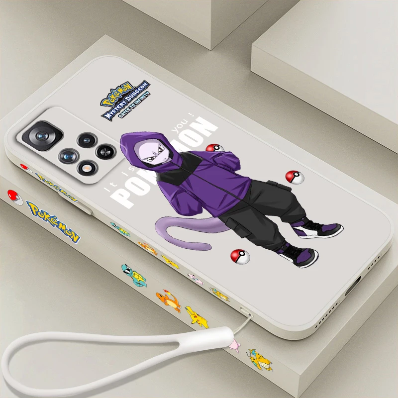 Pokemon Mewtwo Pterosaur Cute Liquid Corda Sinistra Per Xiaomi Redmi Note 13 12 12S 12R 11 11T 11S 10 10S Pro Plus 5G Soft