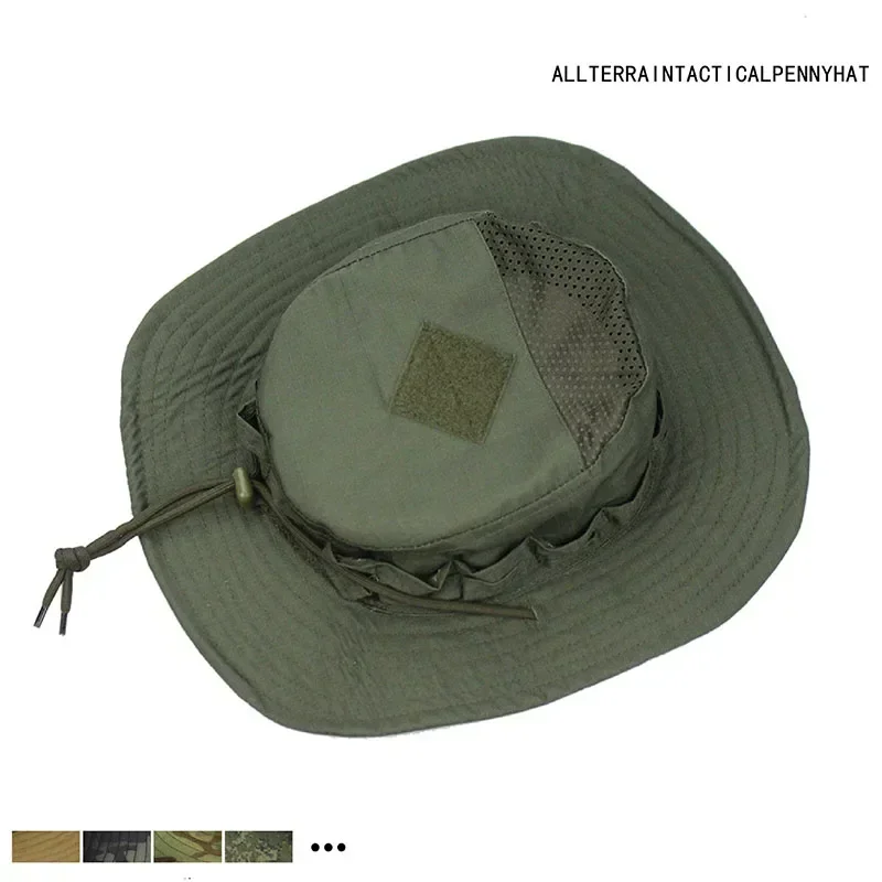 New Tactical Camouflage Boonie Cap Hunting Wide Brim Hat Men Outdoor Sports Fishing Hiking Sunshade Hat Foldable Soft Hats