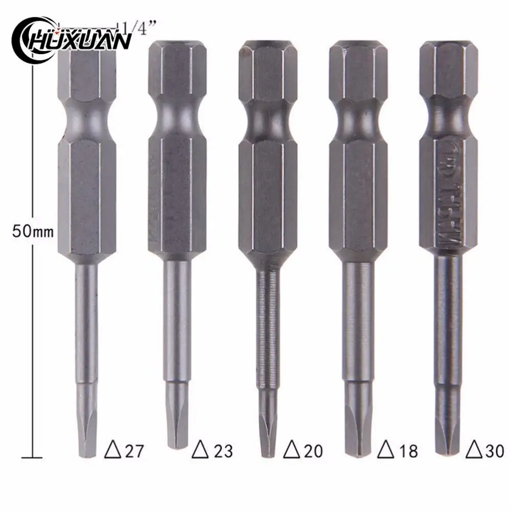 

Magnetic Triangle Head Screwdriver Bit 1/4(6.35mm) S2 Steel Anti Slip Hex Screw Equipment Electric Power Tool Accessories 5Pcs