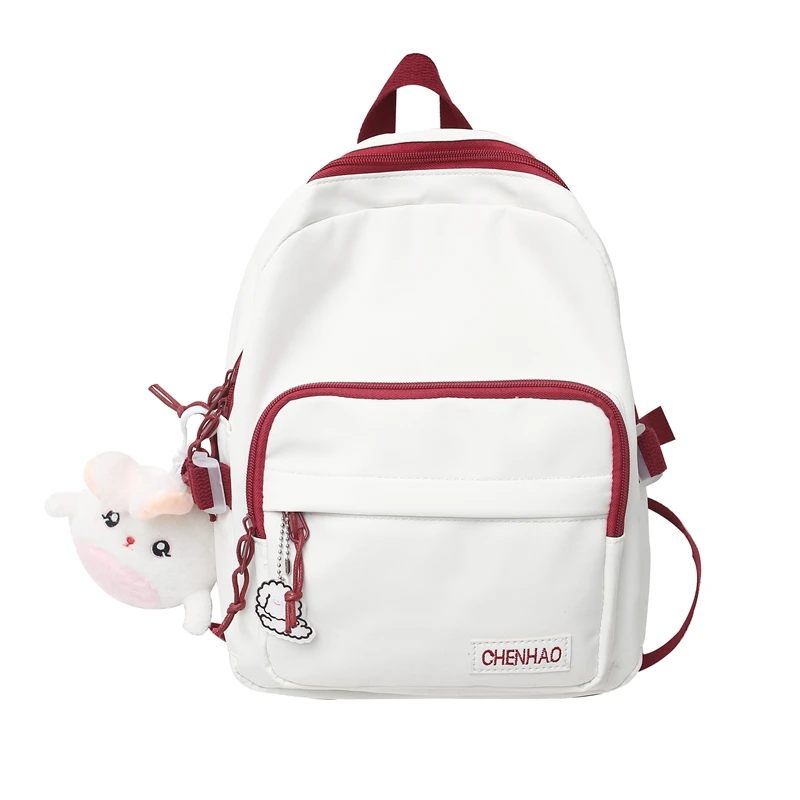 Small Simple Panelled College Backpack Casual Nylon For Teenage Girls School Bags Women 2022 New Student Cute Young Girl Bag 