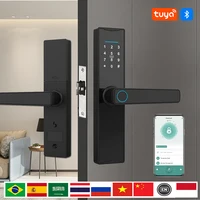 PHIPULO New Smart Door Lock With Tuya APP Digital Electronic Lock Smart Home Wooden Door Lock Biometric Fingerprint