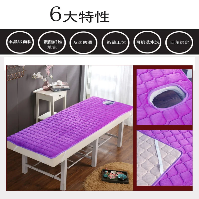 Rutsch feste verdickte Bett matratze für Schönheits salon Friseur Tisch Bettlaken Massage Spa Gummiband Bettdecke mit/ohne Loch – Detail 11