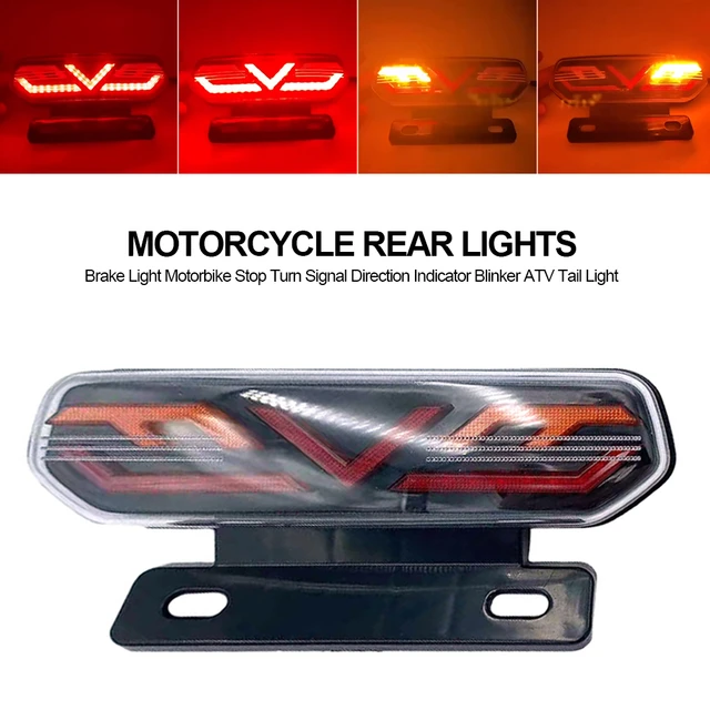 Feu arrière LED pour moto, 12V, feu de Stop, clignotant, indicateur de  Direction
