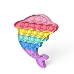 Jouet en forme de dauphin coloré et amusant, bulle de poussée sensorielle, anti Stress, bureau, école à domicile, jeu éducatif, cadeaux 
