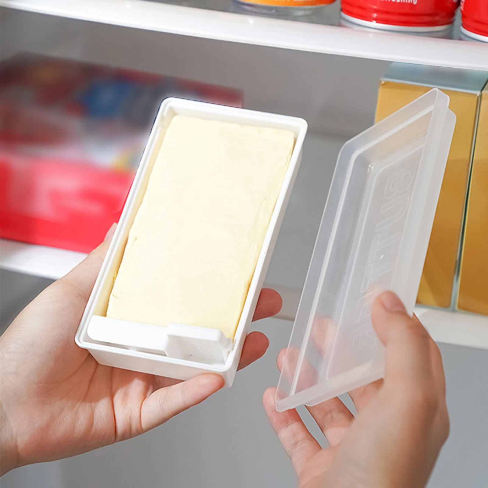Butter Plastic Preservation Box Easy to Clean Butter Dish for Refrigerator Gift for Friends Family Members