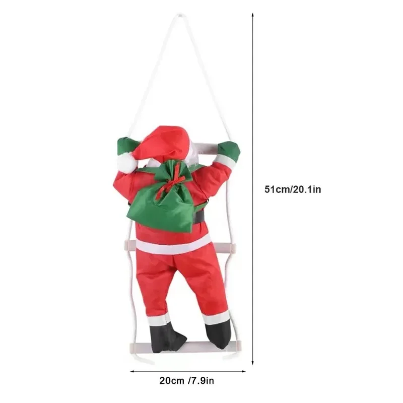 Christmas Ornaments Gift Climbing Ladder Santa Claus Christmas Tree Wall Hanging Pendants Climbing Rope Doll New Year Kids Toy