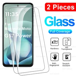 Premium 2 - Pack Tempered Glass Screen Protector - 9H Hardness, Full HD Coverage - Moto G57 (2Pieces Glass)