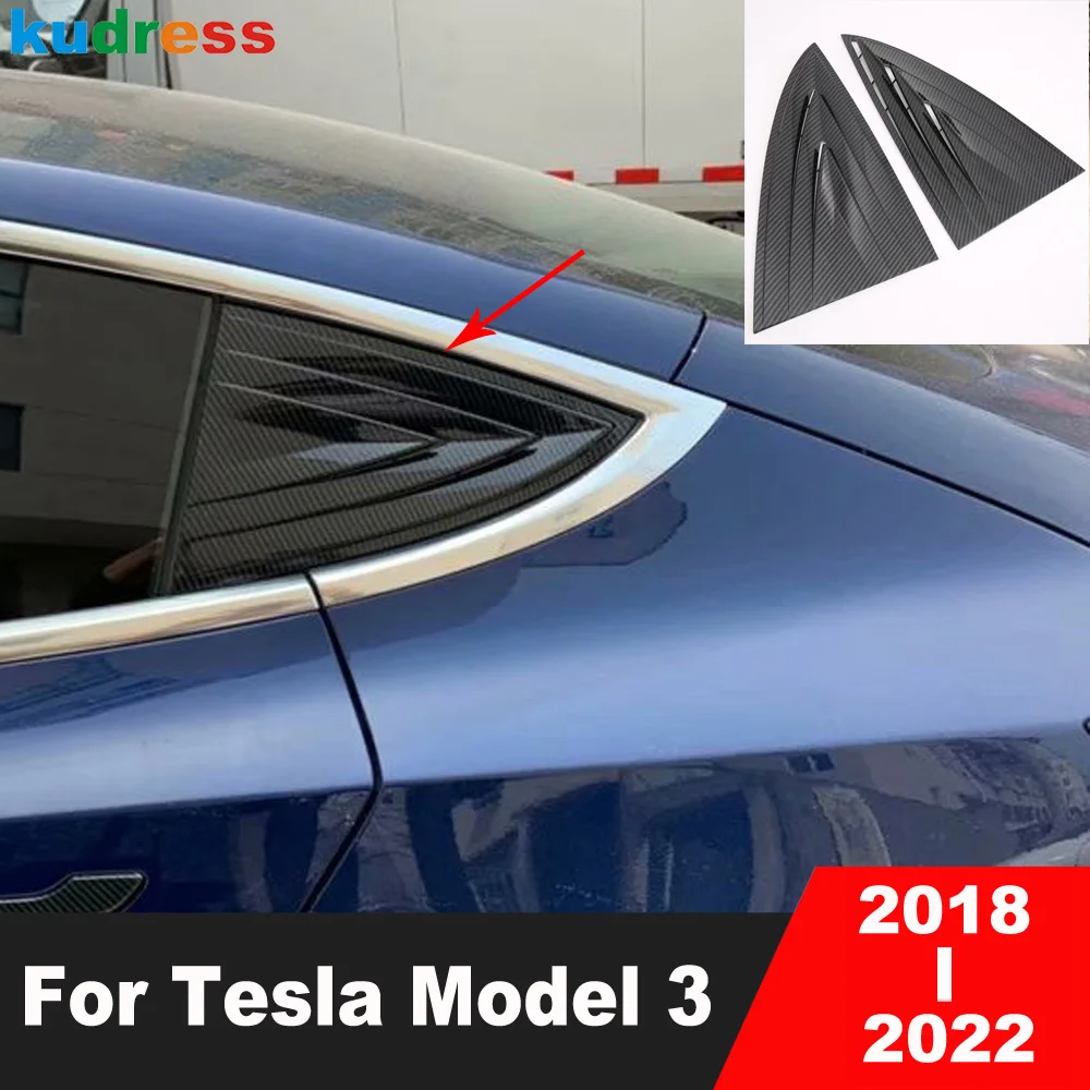 

Обложка для жалюзи заднего стекла, обшивка для Tesla Model 3 2018 2019 2020 2021 2022, углеродная Автомобильная боковая решетка вентиляции, спойлер, аксессуары для панели