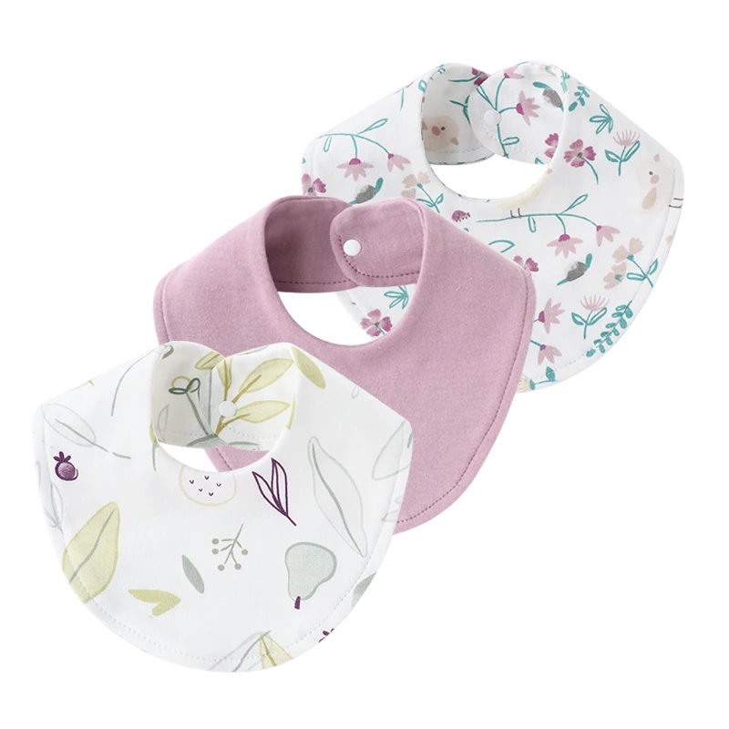 3Pcs Newborn Bibs for Girls Boys Cotton Print Baby Saliva Towels Infant Bib Burp Cloth Baby Stuff Toddler Accessories 4